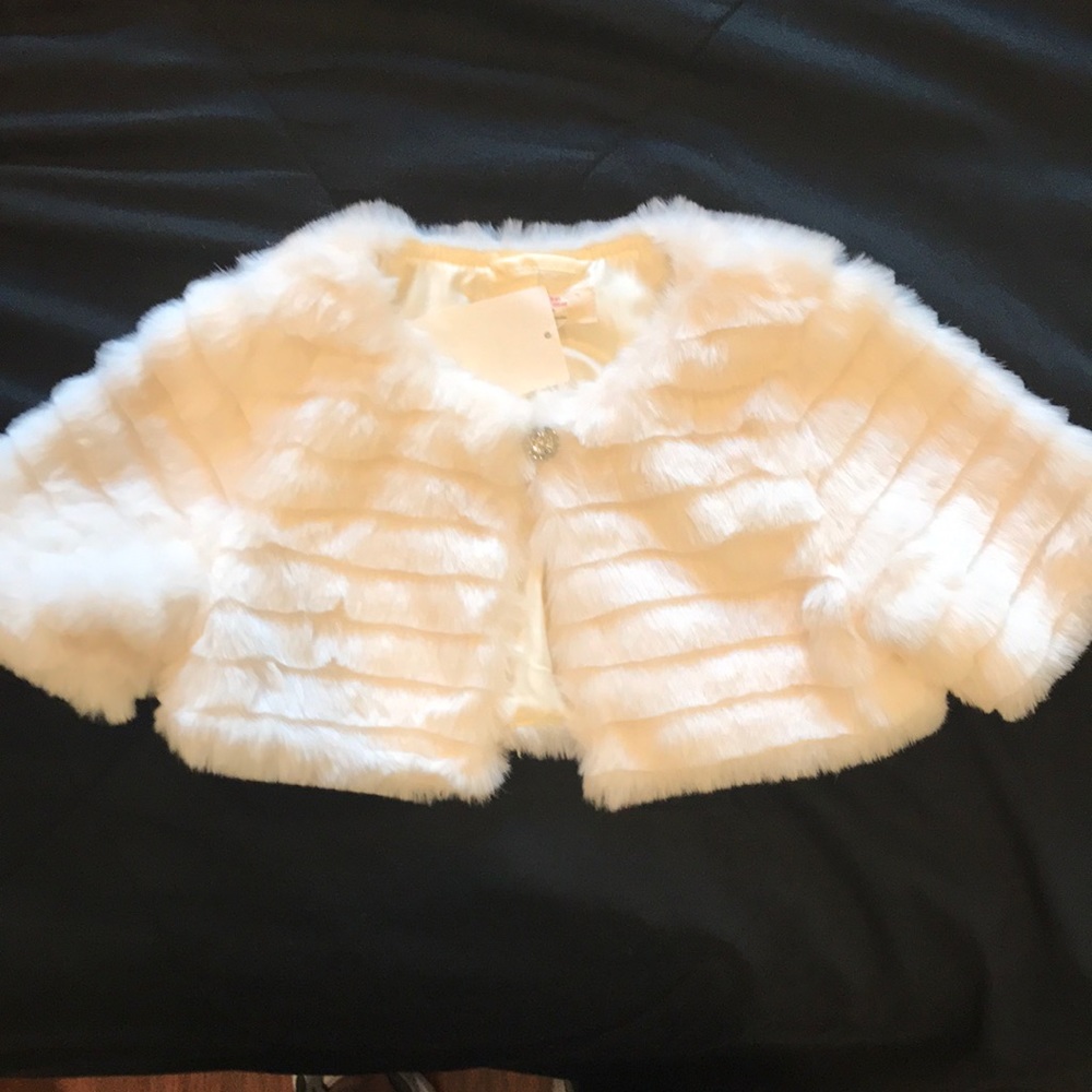 H&M girls white faux new with tag !